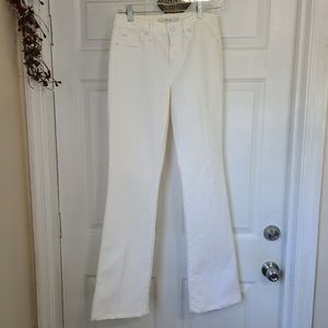 Joe's Classic Woman's White High Waisted Wide Leg  Flare Summer Jeans, Size 24